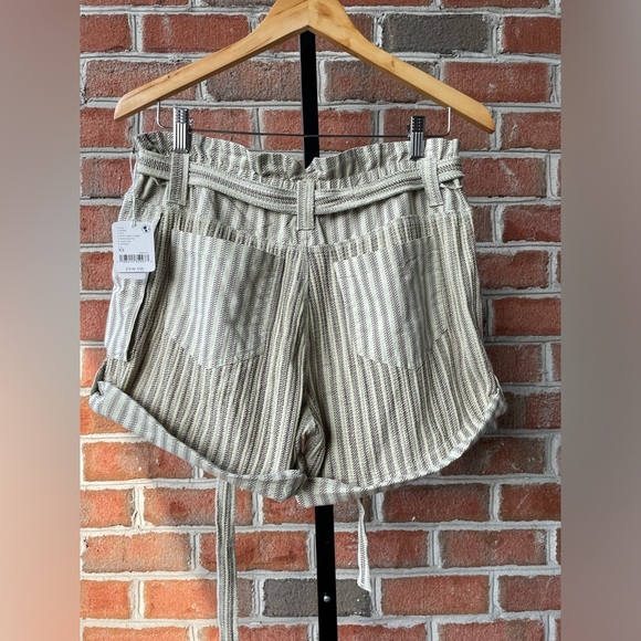 NWT Free People One Harriet Striped Shorts, In Mint Chip Combo Size XS, Linen - Picture 6 of 9